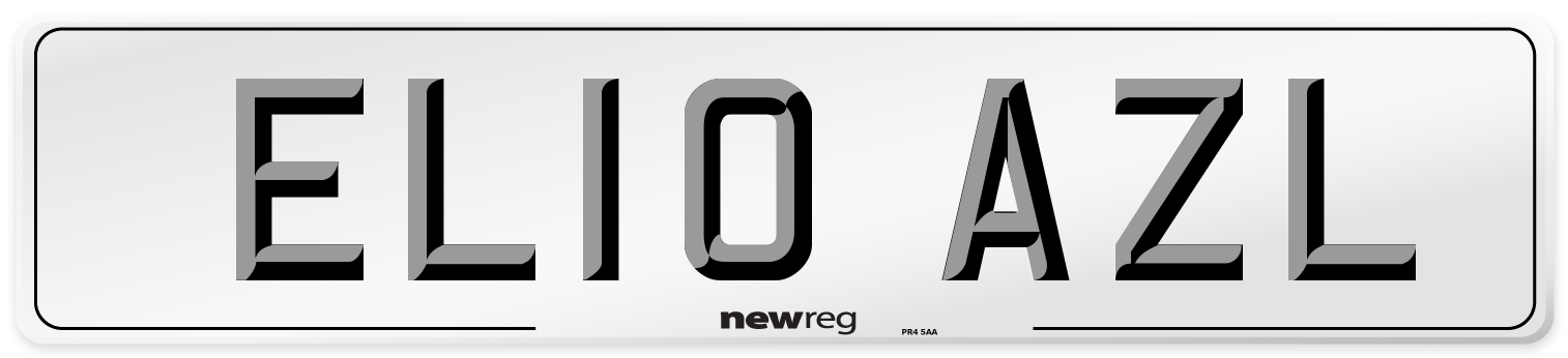 EL10 AZL Number Plate from New Reg